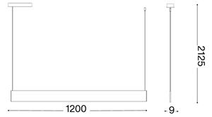 Ideal Lux - LED полилей на кабел STEEL LED/24W/230V 3000K CRI 90 120 cm черен