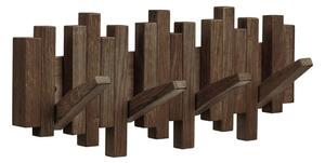Тъмнокафява стенна закачалка от масивен дъб 40 cm Caltra – House Nordic