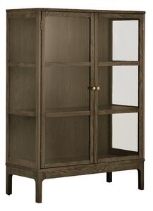 Тъмнокафява витрина от декор от дъб 90x126x40 cm Zamora – House Nordic