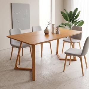 Трапезна маса PENDRA mdf с крака от масивна дървесина, покритие sonoma 150x80x75см
