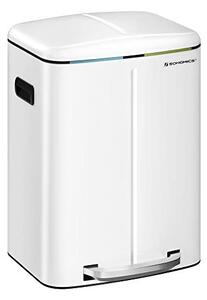 Кош за рециклиране, Songmics, 2 x 20L, Бял, LTB40WT, Soft-Close