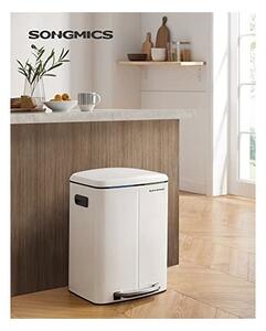 Кош за рециклиране, Songmics, 2 x 20L, Бял, LTB40WT, Soft-Close