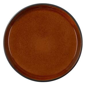 Черна/в кехлибарен цвят десертна глинена чиния ø 17 cm Gastro Black/Amber – Bitz