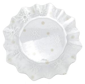 Стъклена чиния с коледен мотив за сервиране ø 19,5 cm Frosty Flakes – Dakls