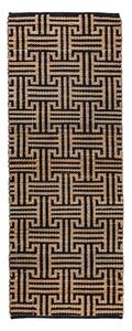 Черна/естествена ръчно изработена пътека със смес от юта 80x230 cm Meander Jute – Flair Rugs