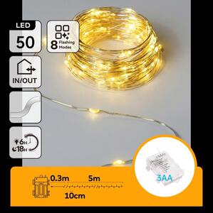 Aigostar - LED гирлянд 50xLED/3xAA 5,3m топла бяла светлина