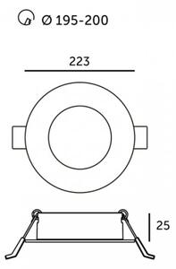 Вградено LED осветително тяло SIGARO LED/18W/230V 3000/4000/6500K Ø 22 см, бяло