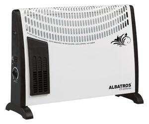 Конвектор за под ALBATROS CT-23TURBO, 2000W, 20 м2, TURBO вентилатор, Регулируем термостат, Защита от прегряване, Бял/черен