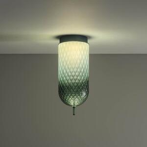 OLEV LED плафон Curuba, зелен, стъкло, височина 40 cm, 2700 K, Зелен, Дневна/трапезария, Стъкло, Дизайн