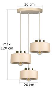 Полилей на кабел IGNIA 3xE27/60W/230V бежов/златен