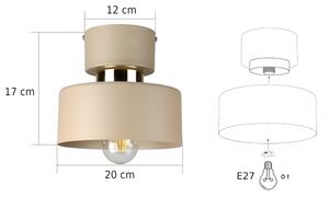 Таванно осветително тяло IGNIA 1xE27/60W/230V бежово/златисто