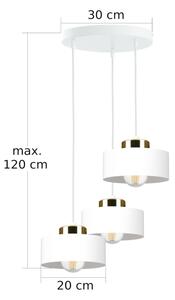 Полилей на кабел IGNIA 3xE27/60W/230V бял/златен
