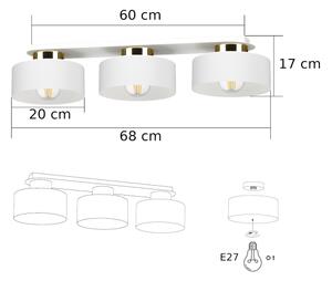 Таванно осветително тяло IGNIA 3xE27/60W/230V бяло/златисто