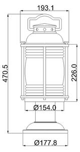 Elstead KL-ASHLANDBAY3-M - Екстериорна лампа ASHLAND 1xE27/60W/230V IP44