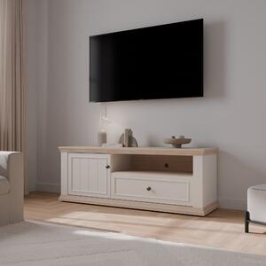 TV шкаф THIRTEEN, 149.50 см, бяло/дъб Рива