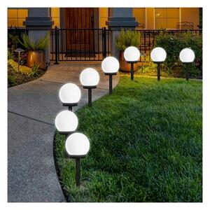 LED соларна лампа LED/1,2V 6500K 200 mAh диаметър 10 см IP44 бяла/черна