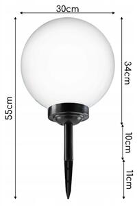 Соларна LED лампа LED/1,2 V 6500K 200 mAh Ø 30 см IP44 бяла/черна