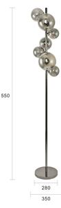 Brilagi - LED подова лампа MILLA 7xG9/3W/230V черен хром/опушено
