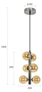 Brilagi - LED полилей на кабел MILLA 6xG9/3W/230V черен хром/злато