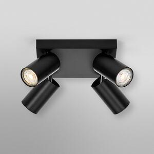 OSRAM тавански спот OCTAGON PLATE, черен, 4-крил GU10-LED 927, Затъмняване, Черен, Дневна/трапезария, Метал, Модерен