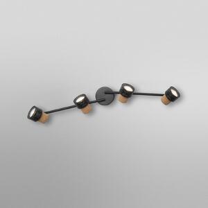 OSRAM тавански прожектор CORK, черен, 4 спота GU10-LED 927 dim, Затъмняване, Черен, Дневна/трапезария, Метал