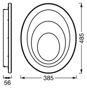 OSRAM LED плафон ORBIS SPIRAL OVAL, Ø 49 cm бял 37 W, Бял, Дневна/трапезария, Метал, Модерен