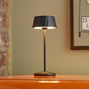 Sigor LED акумулаторна настолна лампа Facetta, комплект от 3 броя, черна, 22 cm, IP44, Затъмняване, Черен, Дневна/трапезария, Алуминий, Модерен