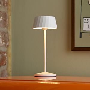 Sigor LED акумулаторна настолна лампа Facetta, комплект от 3 броя, бяла, 22 cm, IP44, Затъмняване, Бял, Дневна/трапезария, Алуминий, Модерен