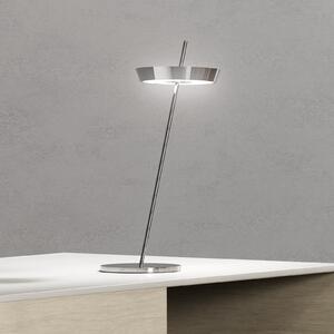 Sigor LED акумулаторна настолна лампа Mahina, хромирана, височина 36 cm, метал, CCT, Затъмняване, Металик, Дневна/трапезария, Алуминий, Модерен
