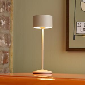 Sigor LED акумулаторна настолна лампа Veluna, бежова, комплект от 3 броя, 25 cm, IP44, Затъмняване, Бежов, Дневна/трапезария, Алуминий, Модерен