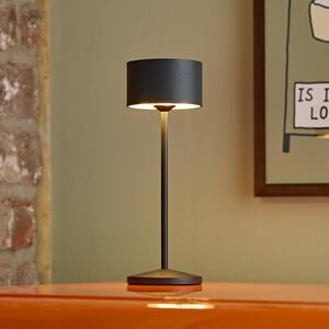 Sigor LED акумулаторна настолна лампа Veluna, черна, комплект от 3 броя, 25 cm, IP44, Затъмняване, Черен, Дневна/трапезария, Алуминий, Модерен