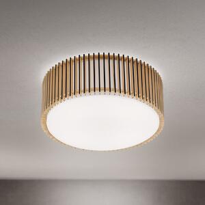ORION Таванна лампа Tarta, Ø 50 cm, дърво, текстилен дифузор, 4 x E27, Затъмняване, Дърво, Дневна/трапезария, Дървесина