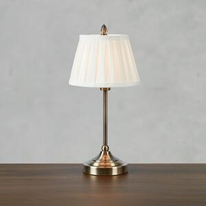 Markslöjd Настолна лампа Oxford, месингов цвят, височина 43 cm, метал/плат, Злато / месинг, Дневна/трапезария, Плат / текстил