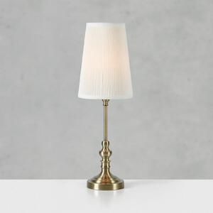Markslöjd Настолна лампа Noble, месингов цвят/естествено бял, височина 56 cm, плат, Злато / месинг, Дневна/трапезария, Плат / текстил