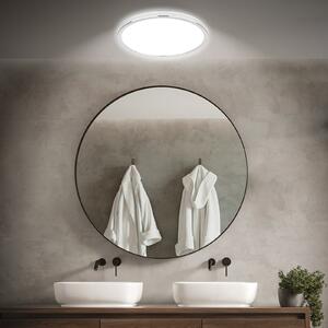 Briloner LED лампа за баня Pulap, Ø 42 cm, хромиран/бял метал, Металик, Баня, Метал, Модерен