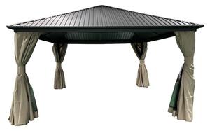 Метална беседка Сардиния 3x3 със завеси Garden Point бежова