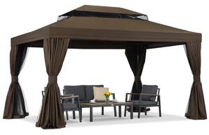 Градински павилион с мрежа против комари и завеси Valencia 3x4 brown Garden Point
