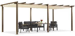 Барбадос пергола за тераса 3х6 м Garden Point woodlike-beige