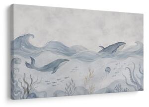 Картина на платно – Китове в спокойно море