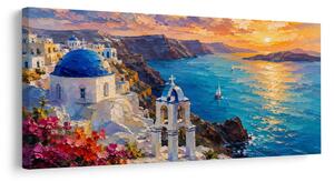 Картина на платно – Сини куполи над морето