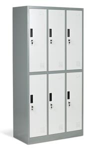 Гардероб Carmen CR-1243 J LUX, 6 бр. шкафове, метален, сив