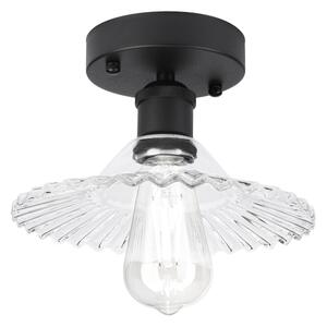 Таванен плафон TRISH 1xE27/15W/230V черен/прозрачен