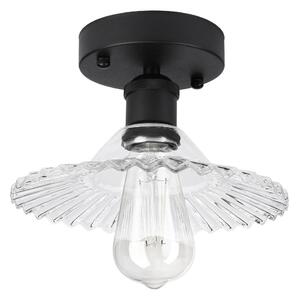 Таванен плафон TRISH 1xE27/15W/230V черен/прозрачен