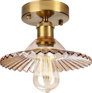 Плафониера TRISH 1xE27/15W/230V, златиста/димчато бежова