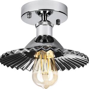 Плафониера TRISH 1xE27/15W/230V, лъскав хром/опушено черно