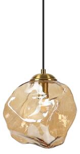 Полилей на кабел CRISTAL 1xE14/15W/230V месинг/опушено бежово