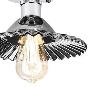 Плафониера TRISH 1xE27/15W/230V, лъскав хром/опушено черно
