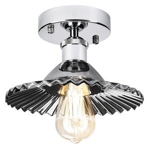 Плафониера TRISH 1xE27/15W/230V, лъскав хром/опушено черно
