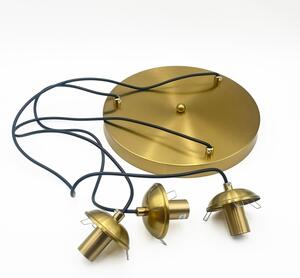 Полилей на кабел CRISTAL 3xE14/15W/230V месинг/димно черен