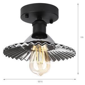 Плафонен полилей TRISH 1xE27/15W/230V черен/димчато черен